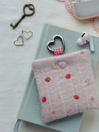 Strawberry Quilted AirPods Pouch