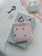 Strawberry Quilted AirPods Pouch
