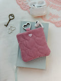 Dusty Pink Quilted Hearts AirPods Pouch