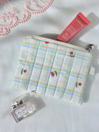 Cherry Plaid Quilted Everyday Pouch