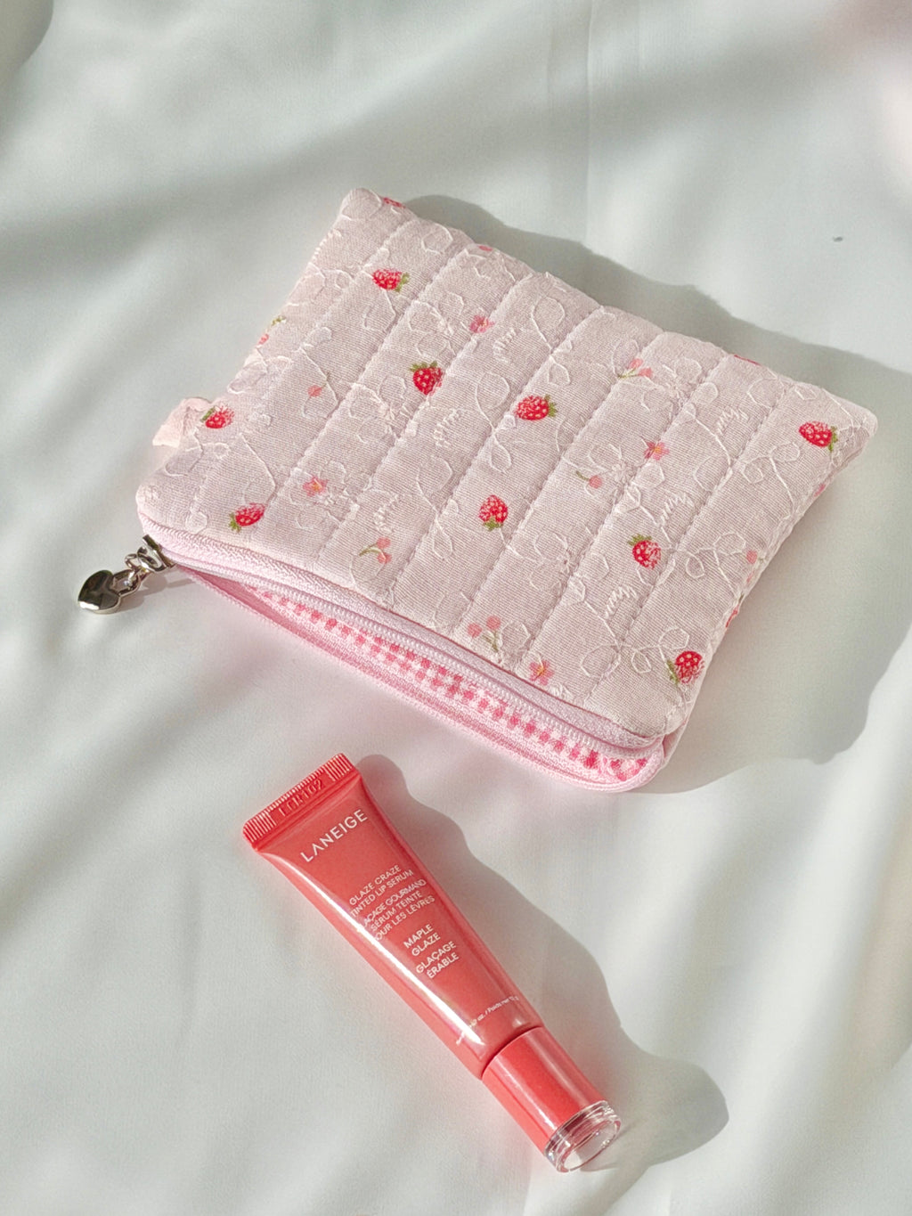 Strawberry Quilted Everyday Pouch