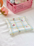 Cherry Plaid Pillow Coaster