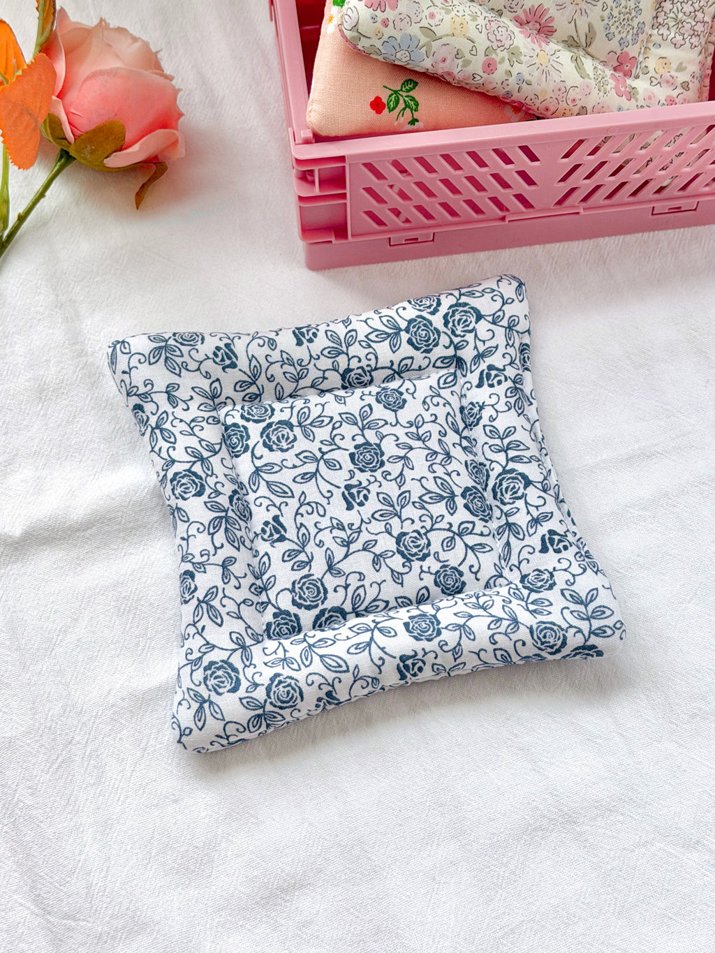 Blue Rose Pillow Coaster