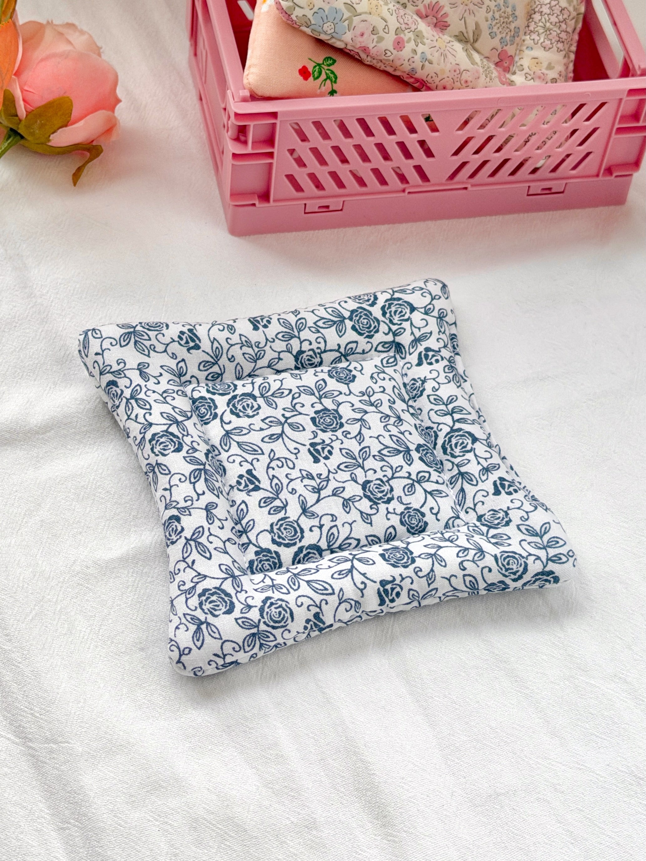 Blue Rose Pillow Coaster