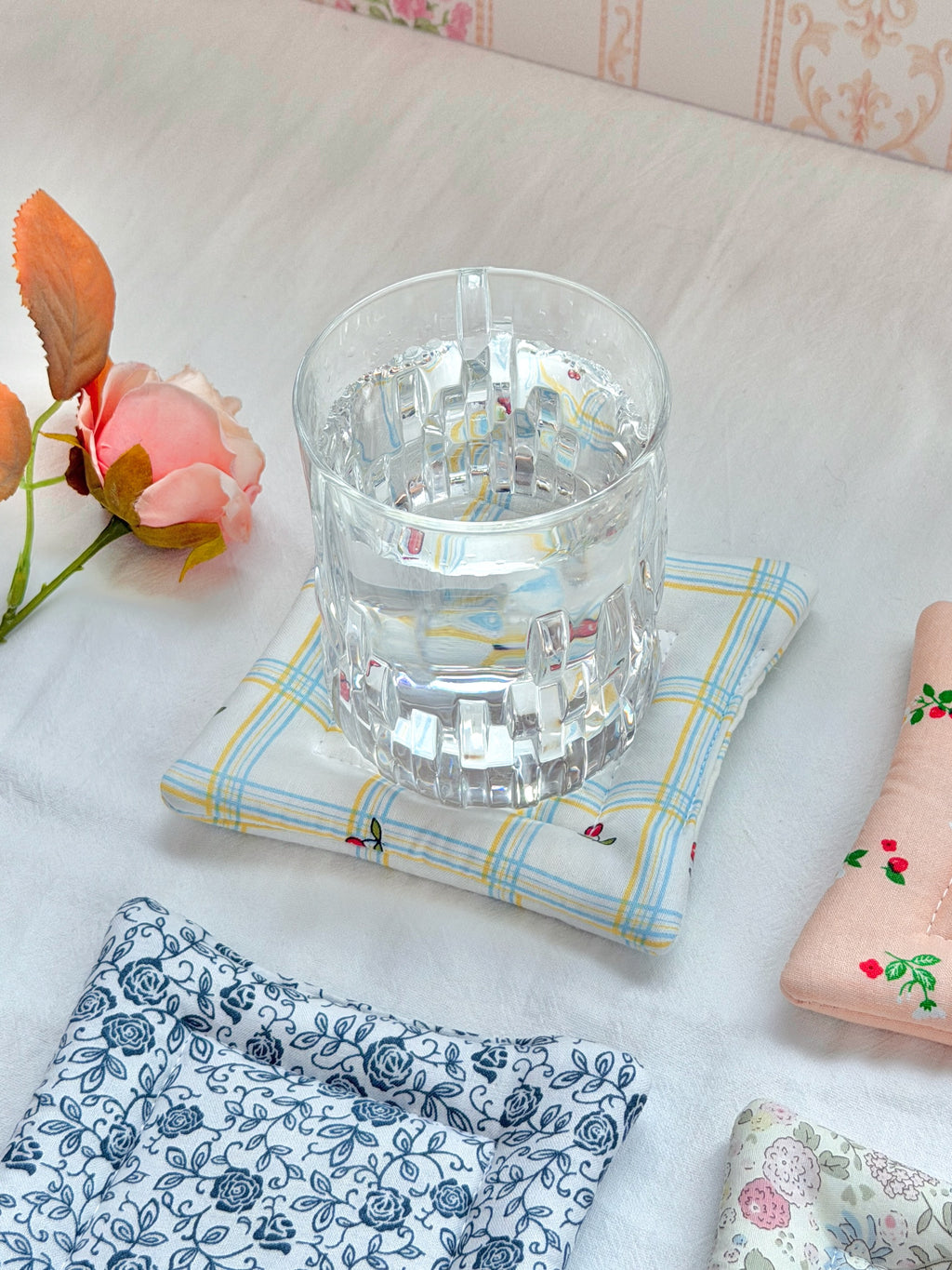Cherry Plaid Pillow Coaster