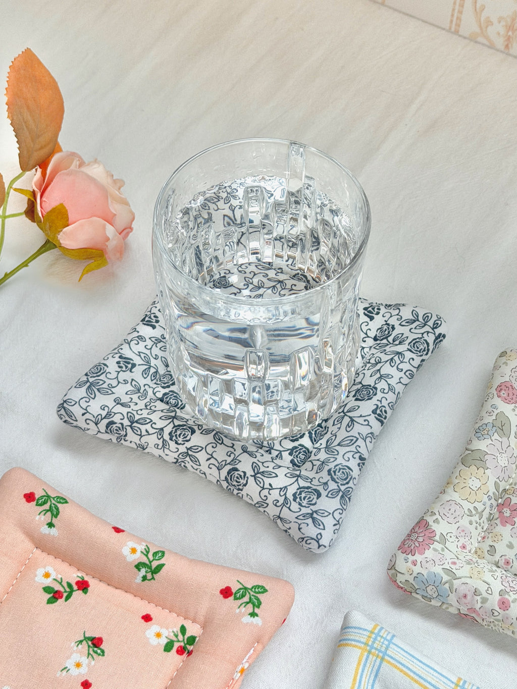 Blue Rose Pillow Coaster