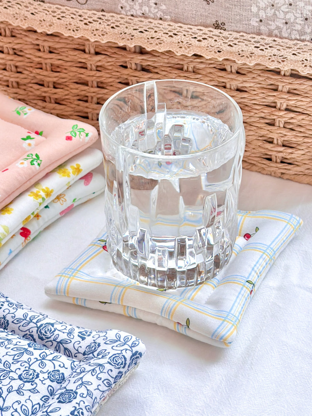 Cherry Plaid Pillow Coaster