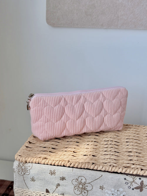 Blush Pink Corduroy Sunglasses Zipper Pouch
