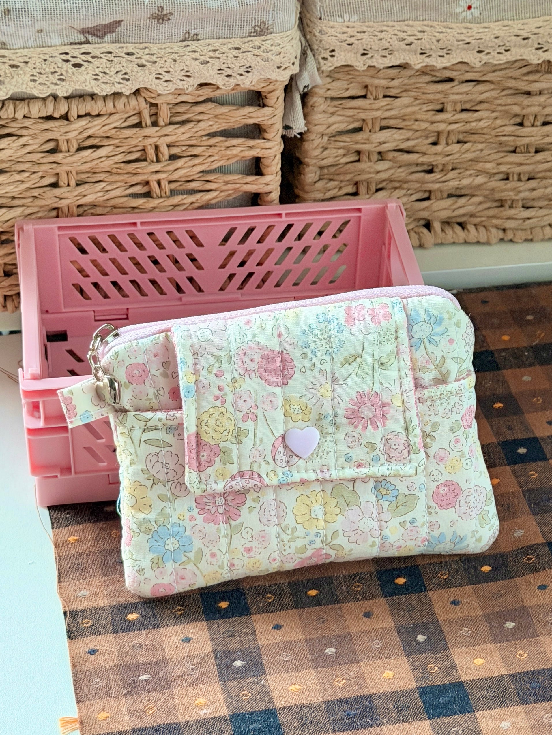Pastel Garden Quilted Card & Coin Wallet